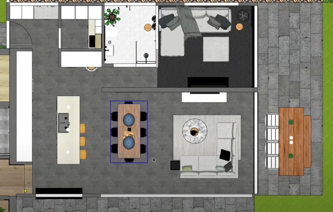 View of Floor Plan in Parallel Projection (Courtesy of Youtuber Dr Clare Le Roy)