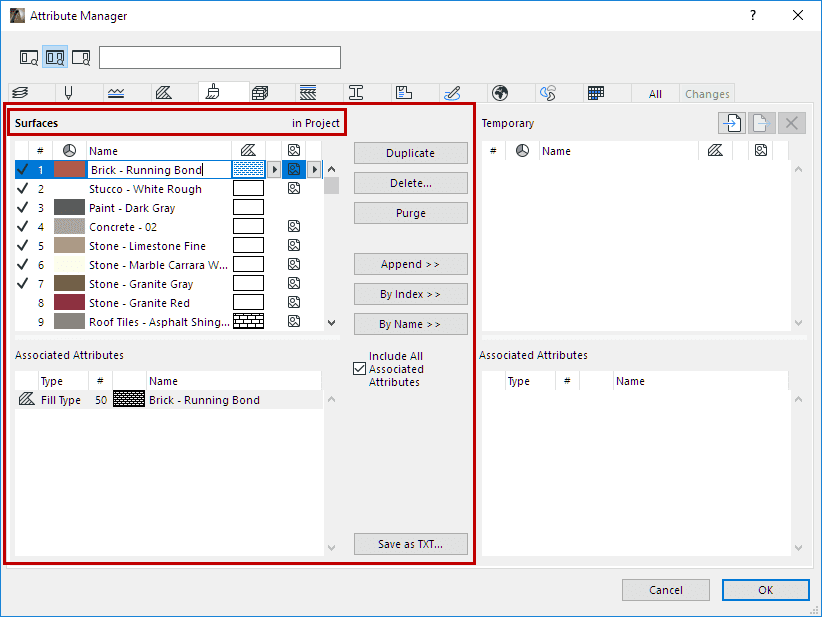 Attribute manager in archicad's tool
